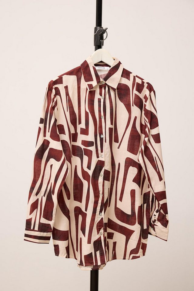 touche prive Hemdbluse GEMUSTERTES OVERSIZE-HEMD touche prive Hemdbluse GEMUSTERTES OVERSIZE-HEMD von touche prive