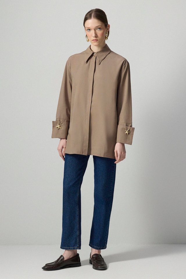 touche prive Hemdbluse POPELINE-HEMD MIT BREITEN Bündchen von touche prive