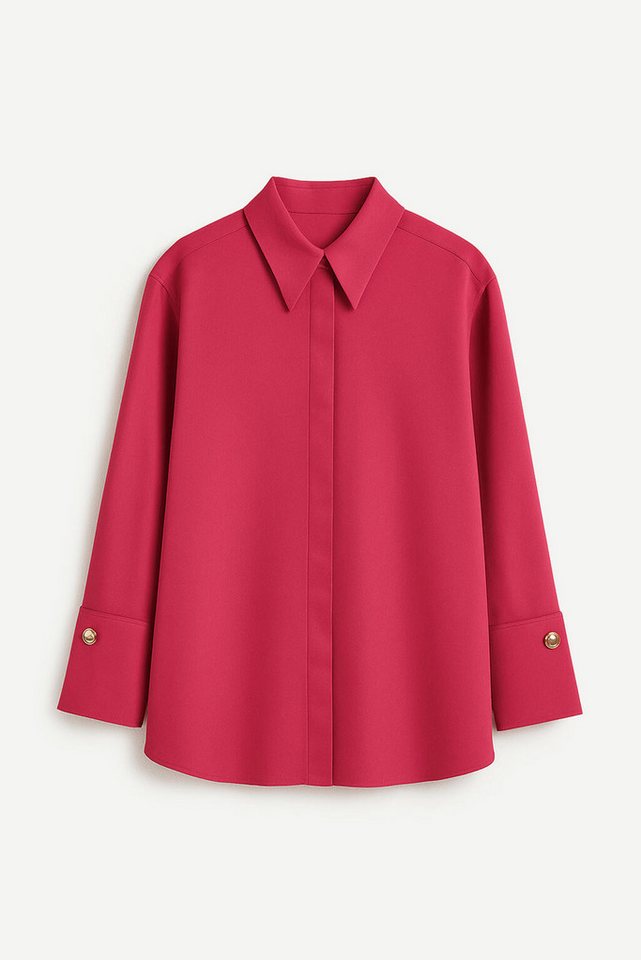 touche prive Rugbyshirt Poplin Shirt mit Weiten Manschetten, Schwarz von touche prive