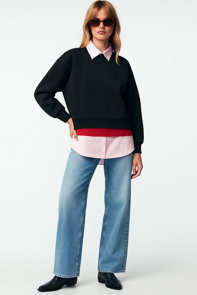 touche prive Kapuzenpullover SCUBA-SWEATSHIRT MIT HEMDKRAGEN touche prive Kapuzenpullover SCUBA-SWEATSHIRT MIT HEMDKRAGEN von touche prive