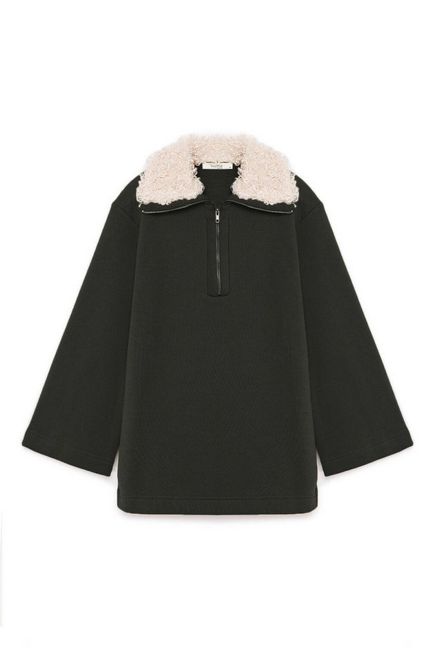 touche prive Kapuzenpullover SWEATSHIRT MIT KUNSTPELZKRAGEN von touche prive
