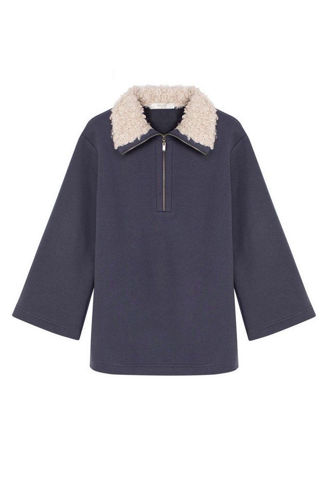 touche prive Kapuzenpullover SWEATSHIRT MIT KUNSTPELZKRAGEN von touche prive