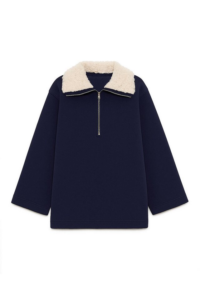 touche prive Kapuzenpullover SWEATSHIRT MIT KUNSTPELZKRAGEN von touche prive