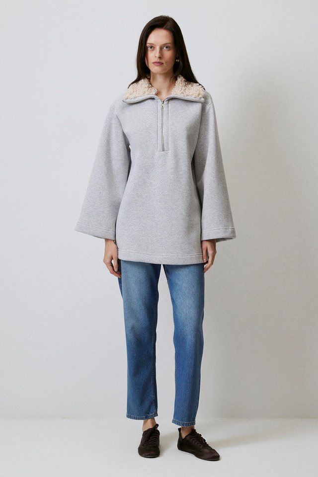 touche prive Kapuzenpullover SWEATSHIRT MIT KUNSTPELZKRAGEN von touche prive