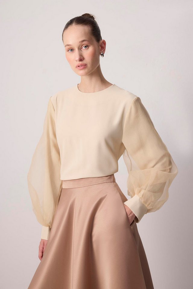 touche prive Langarmbluse BLUSE MIT ORGANZA-DETAIL touche prive Langarmbluse BLUSE MIT ORGANZA-DETAIL von touche prive