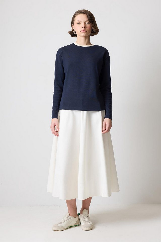 touche prive Longsweatshirt T-SHIRT AUS 100 % BAUMWOLLE MIT GERIPPTEM KRAGEN von touche prive