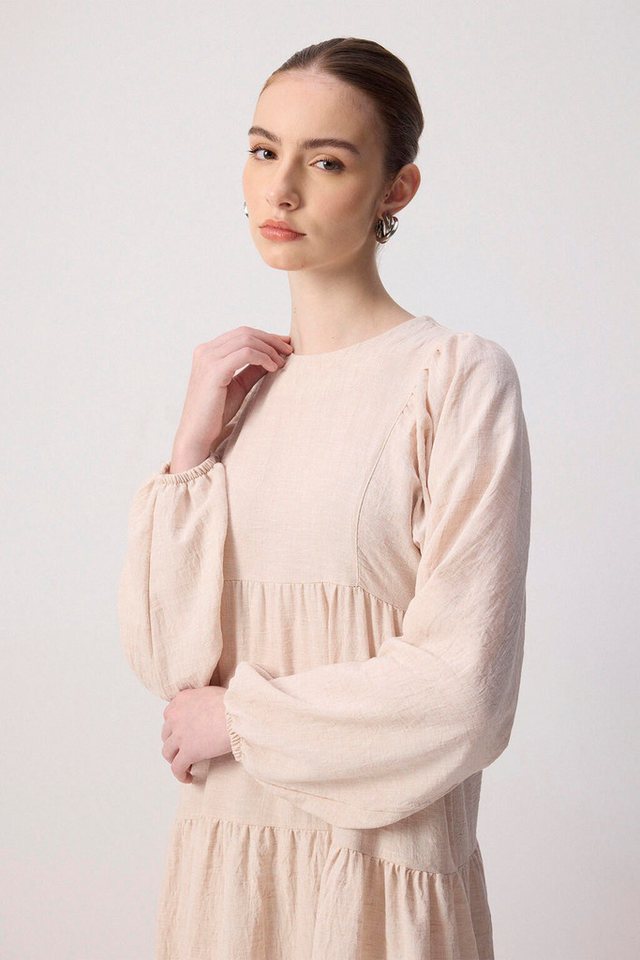 touche prive Maxikleid 100 % LEINEN-PLISSEE-KLEID von touche prive