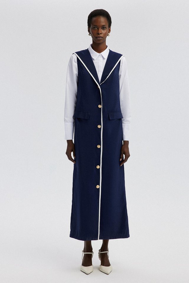 touche prive Maxikleid CUPRA-JERSEY MIT GOLDENEN KNÖPFEN von touche prive