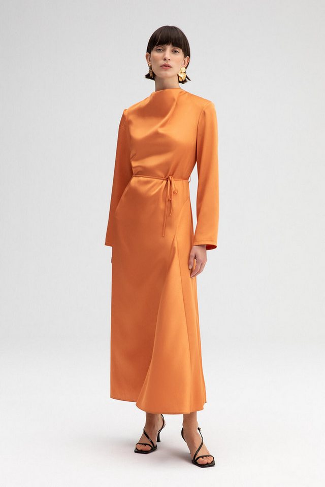 touche prive Maxikleid Elegantes rotes Satinkleid mit Gürte von touche prive