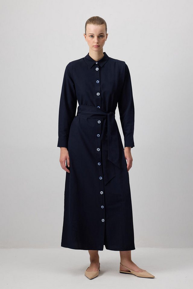 touche prive Maxikleid Hemdblusenkleid aus Popeline mit Gürtel von touche prive