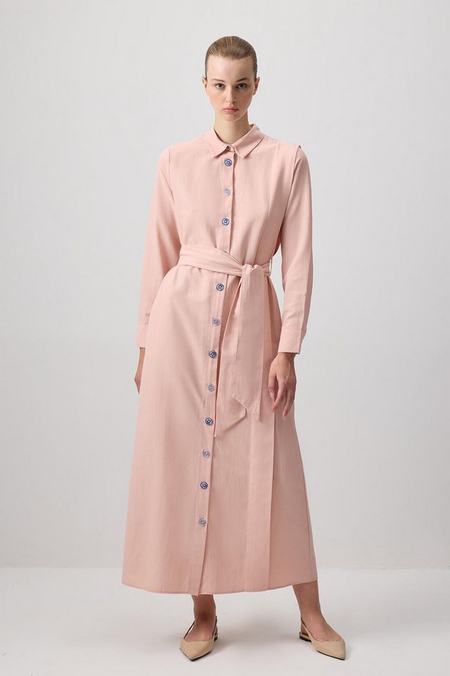 touche prive Maxikleid Hemdblusenkleid aus Popeline mit Gürtel von touche prive