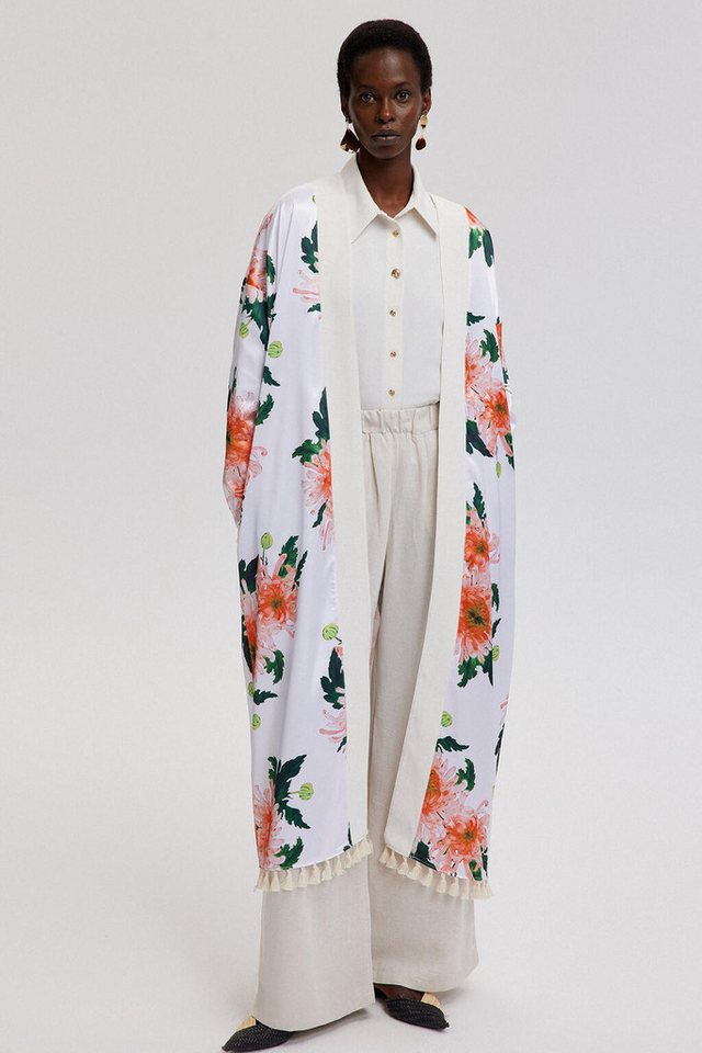 touche prive Maxikleid KIMONO MIT BLUMENMUSTER UND FRANSEN touche prive Maxikleid KIMONO MIT BLUMENMUSTER UND FRANSEN von touche prive
