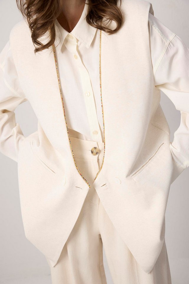 touche prive Reitweste Leinenweste mit Steindetails von touche prive