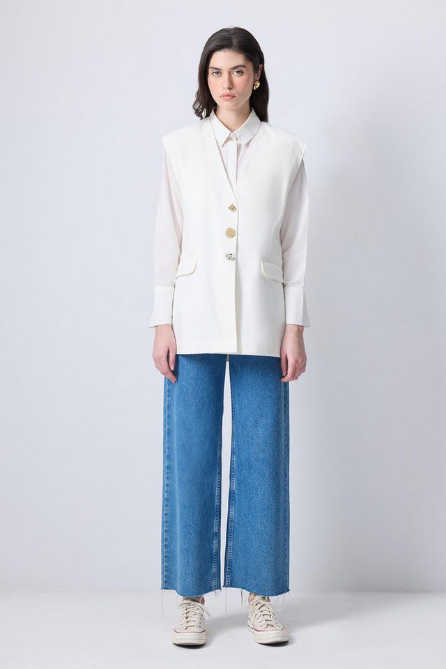 touche prive Reitweste WESTE AUS GABARDINE MIT KNOPFDETAILS von touche prive