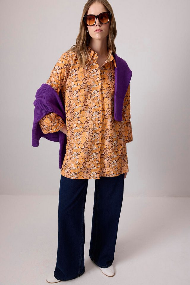 touche prive Rugbyshirt Baumwollhemd mit Blumenmuster von touche prive