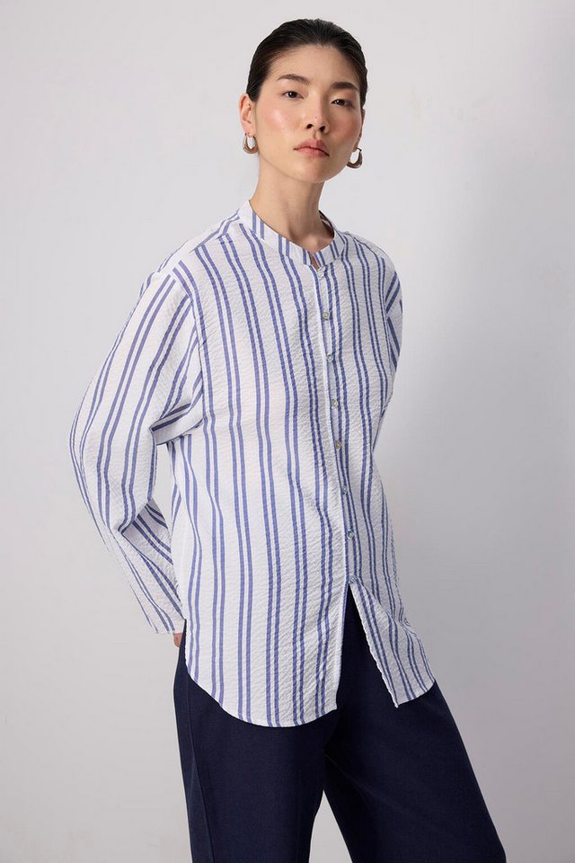 touche prive Rugbyshirt Gestreiftes Hemd mit großem Kragen von touche prive