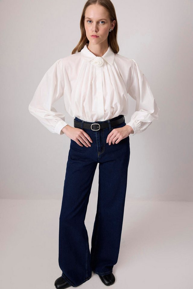 touche prive Rugbyshirt HEMD AUS 100 % BAUMWOLLE MIT ROSENDETAILS von touche prive