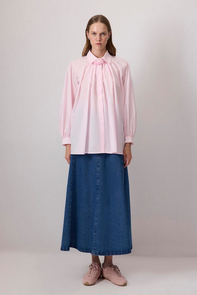 touche prive Rugbyshirt HEMD AUS 100 % BAUMWOLLE MIT ROSENDETAILS von touche prive