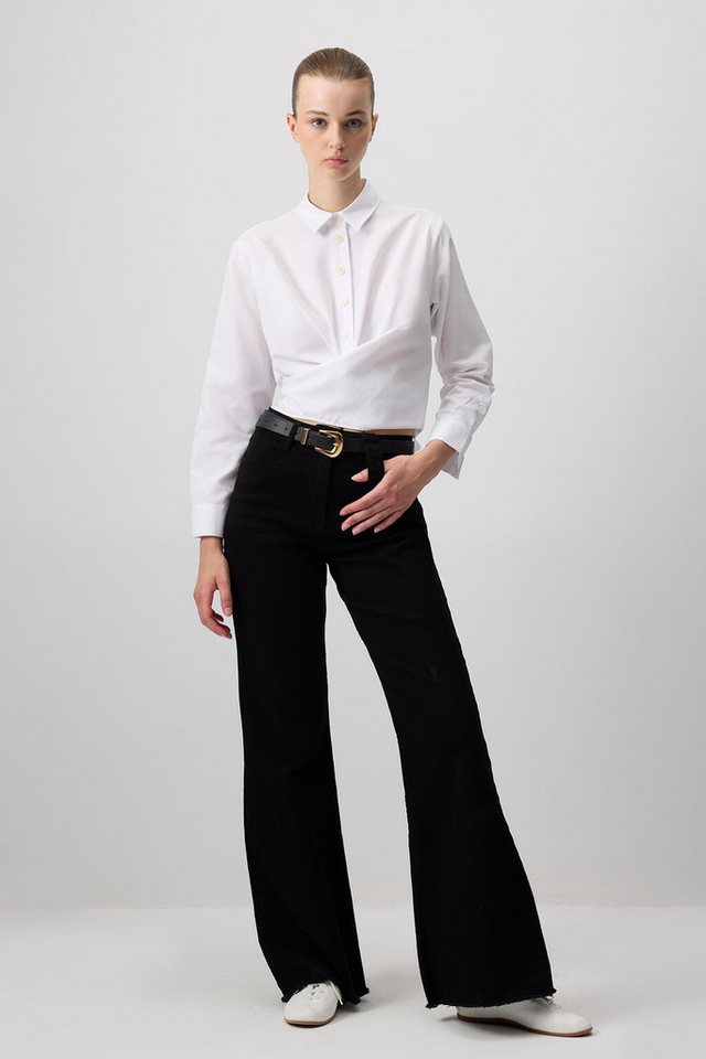 touche prive Rugbyshirt Kurzes Popeline-Hemd mit Gürtel von touche prive