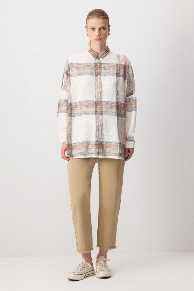 touche prive Rugbyshirt OVERSIZE-HEMD AUS 100 % BAUMWOLLE MIT KARIERTEN MUSTER von touche prive