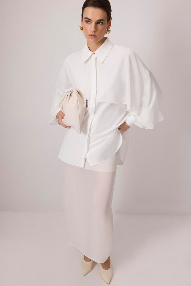 touche prive Rugbyshirt POPELINE-HEMD MIT CHIFFON-DETAIL von touche prive
