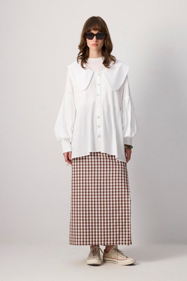 touche prive Rugbyshirt Viskosehemd mit Ballonärmeln von touche prive