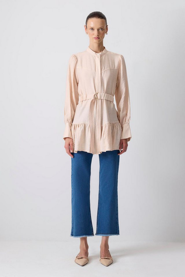 touche prive Rugbyshirt Viskosehemd mit Gürtel von touche prive