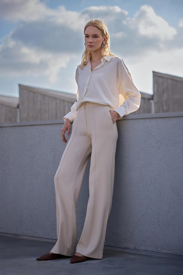 touche prive Stoffhose Gerippte Stahlstrickhose von touche prive
