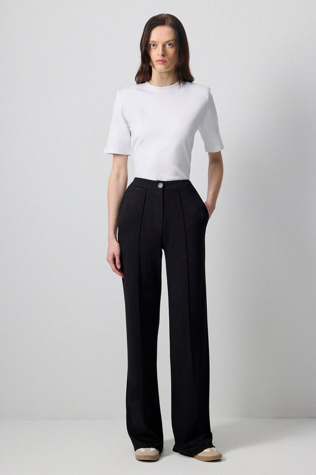 touche prive Stoffhose Gerippte Stahlstrickhose von touche prive