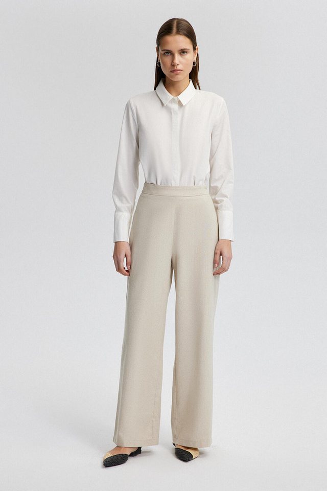 touche prive Stoffhose Leinenhose mit weitem Bein von touche prive