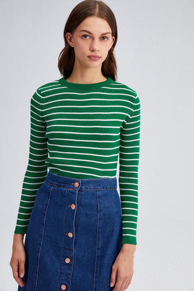 touche prive Sweatshirt GESTREIFTES RIPPSTRICKPULLOVER von touche prive