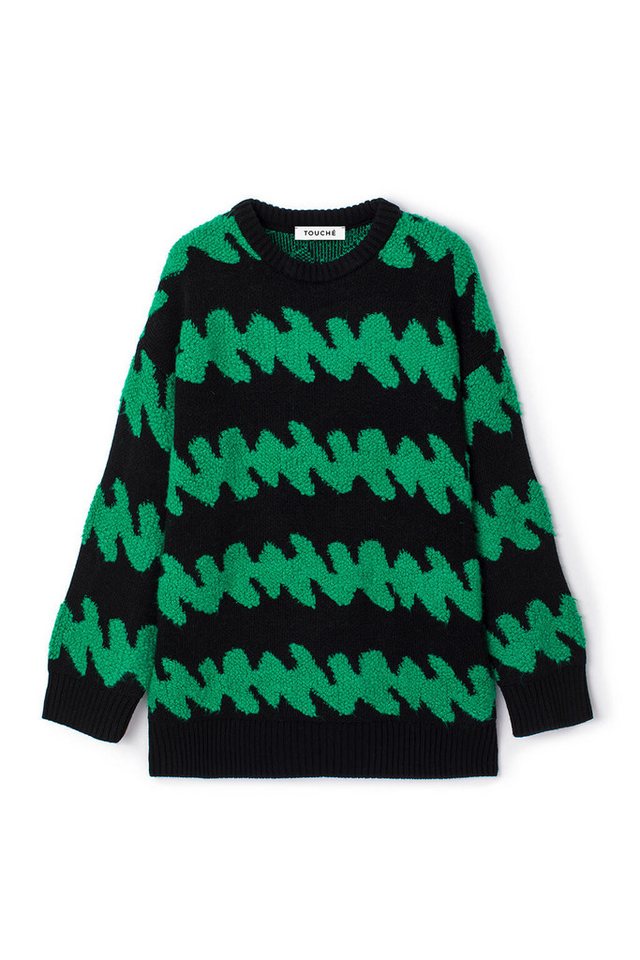 touche prive Sweatshirt OVERSIZE-PULLOVER MIT RUNDHALSAUSSCHNITT UND GEMUSTER von touche prive