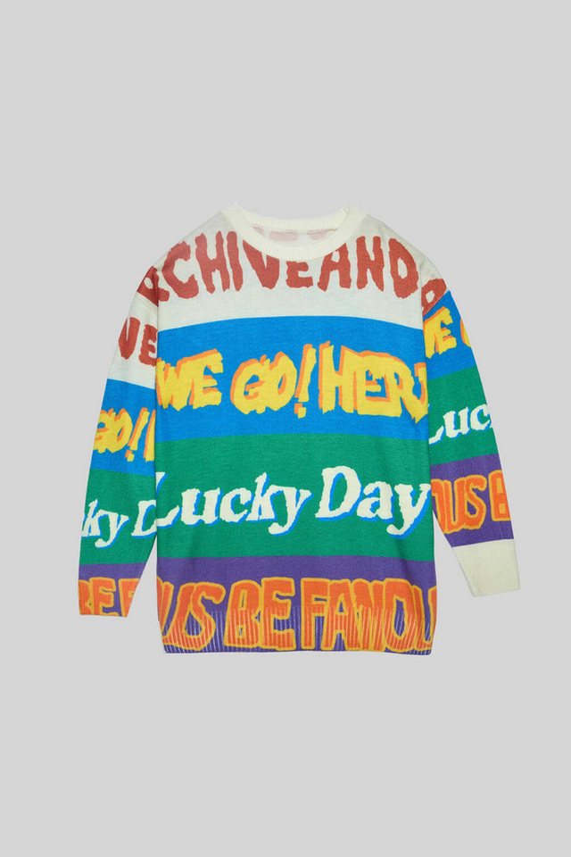 touche prive Sweatshirt STRICKPULLOVER MIT BLOCKDRUCK von touche prive