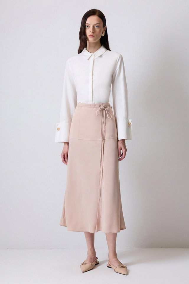 touche prive Zipfelrock SATINROCK MIT BINDEGÜRTEL von touche prive