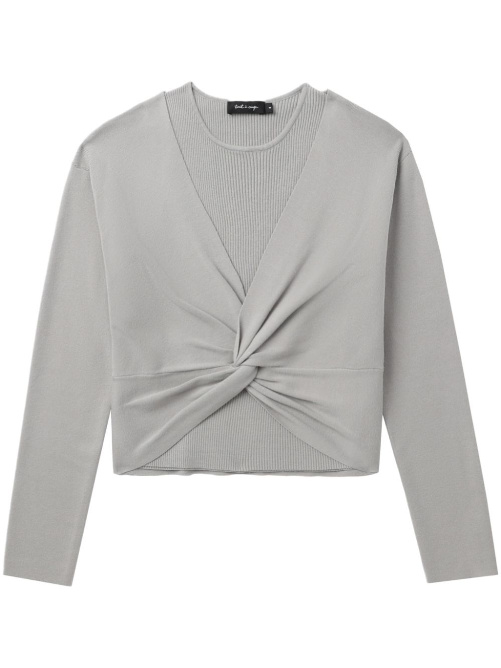 tout a coup Asymmetrischer Pullover im Layering-Look - Grau von tout a coup