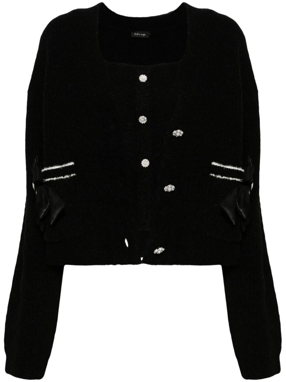 tout a coup Cardigan mit Strass - Schwarz von tout a coup