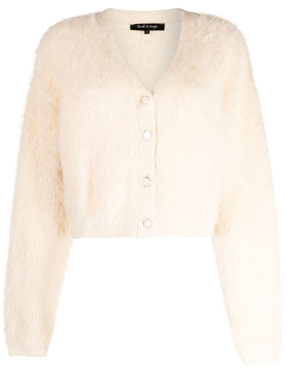 tout a coup Cropped-Cardigan aus Faux Fur - Nude von tout a coup