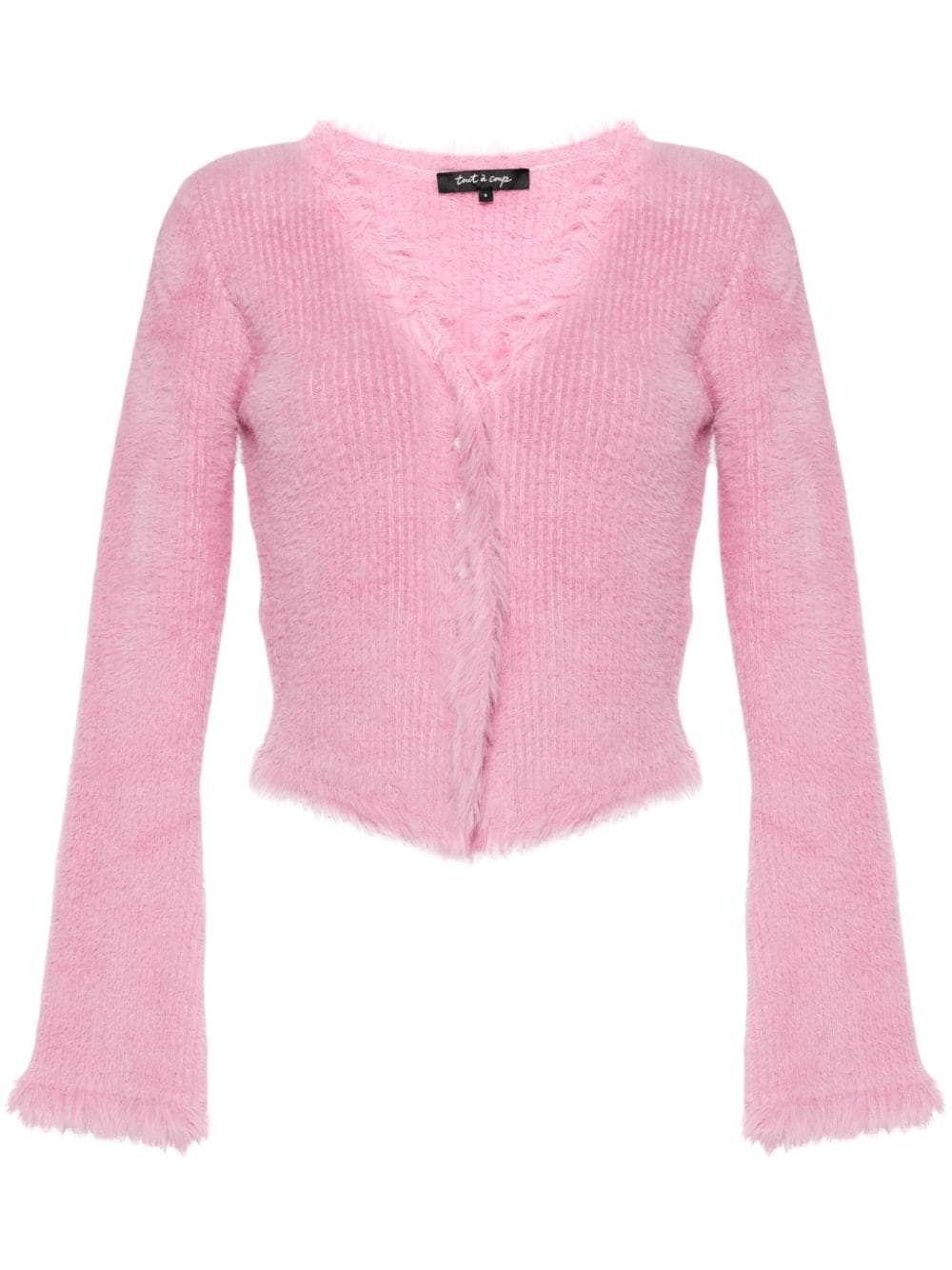 tout a coup Cropped-Cardigan mit Faux Fur - Rosa von tout a coup