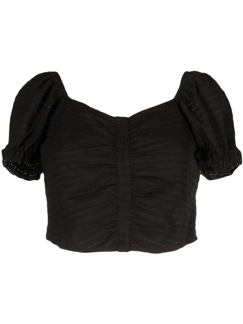 tout a coup Cropped-Top mit Stickerei - Schwarz von tout a coup