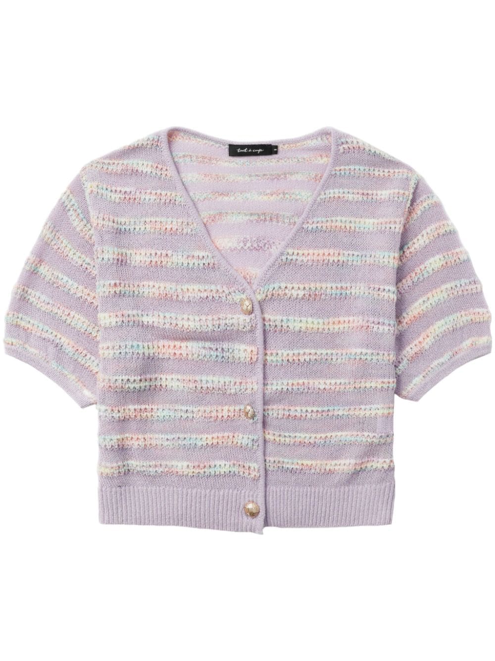 tout a coup Gestreifter Cropped-Cardigan - Violett von tout a coup