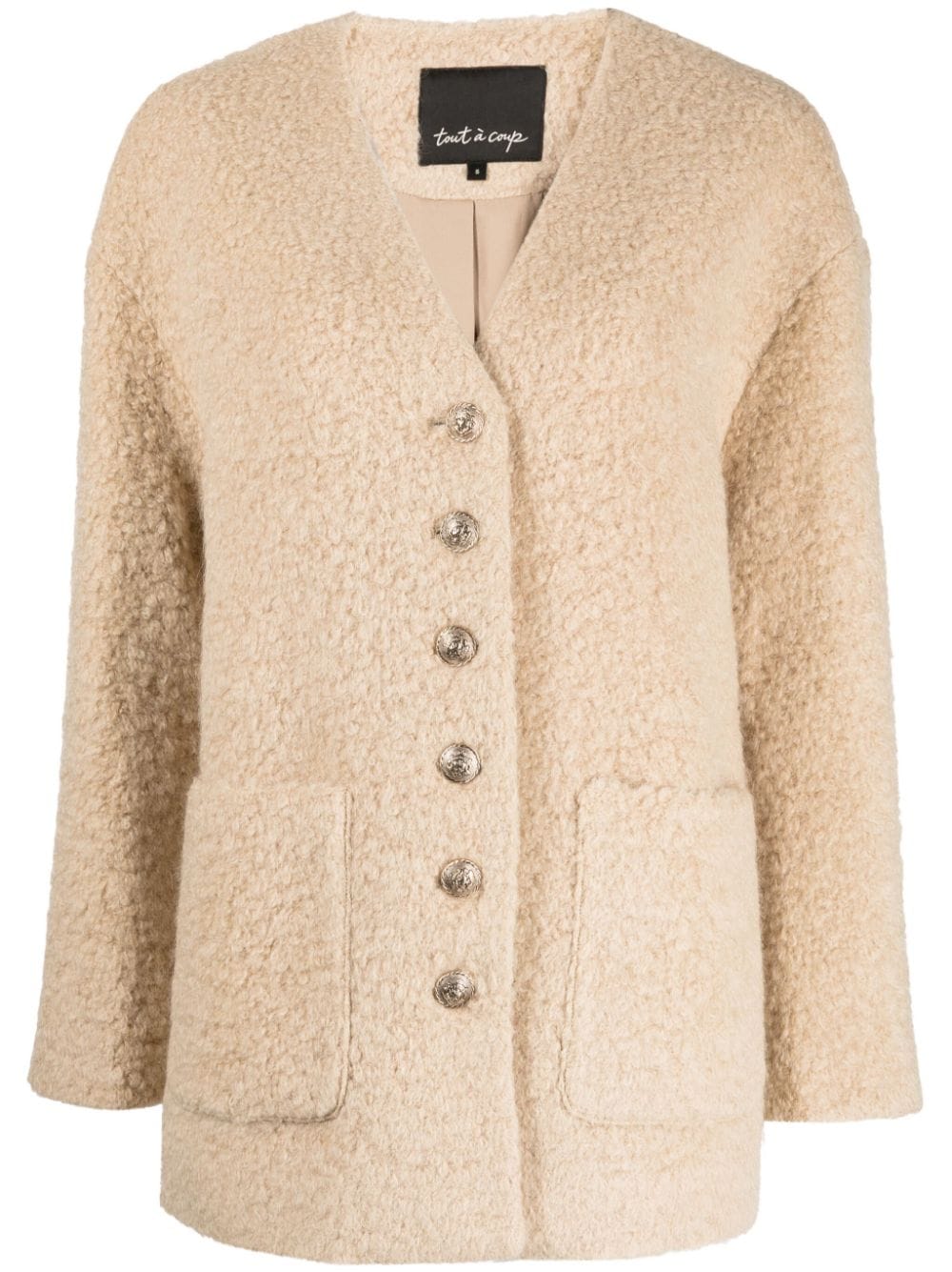 tout a coup Oversized-Jacke mit V-Ausschnitt - Nude von tout a coup