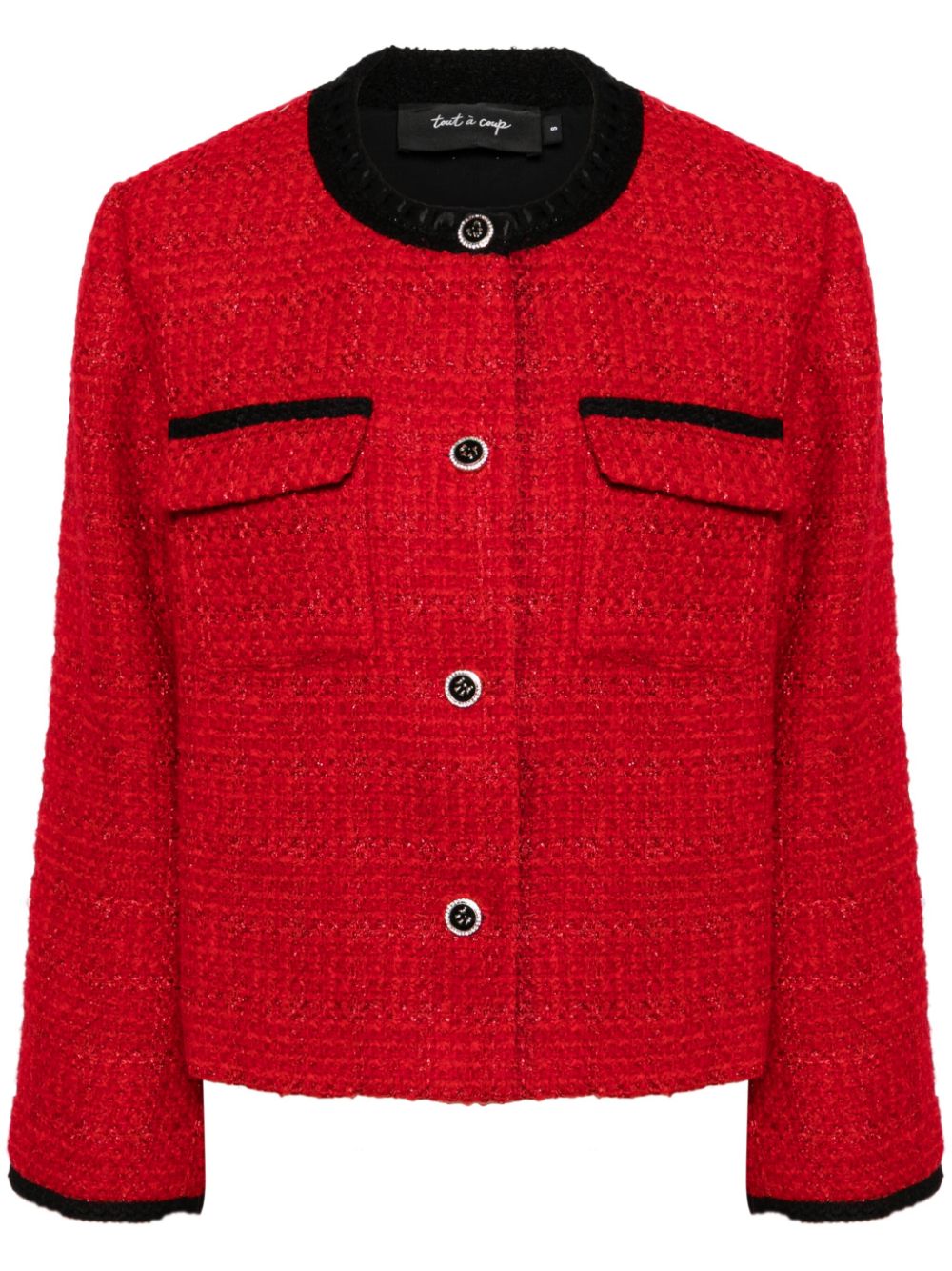 tout a coup Tweed-Jacke mit Kontrastdetails - Rot von tout a coup