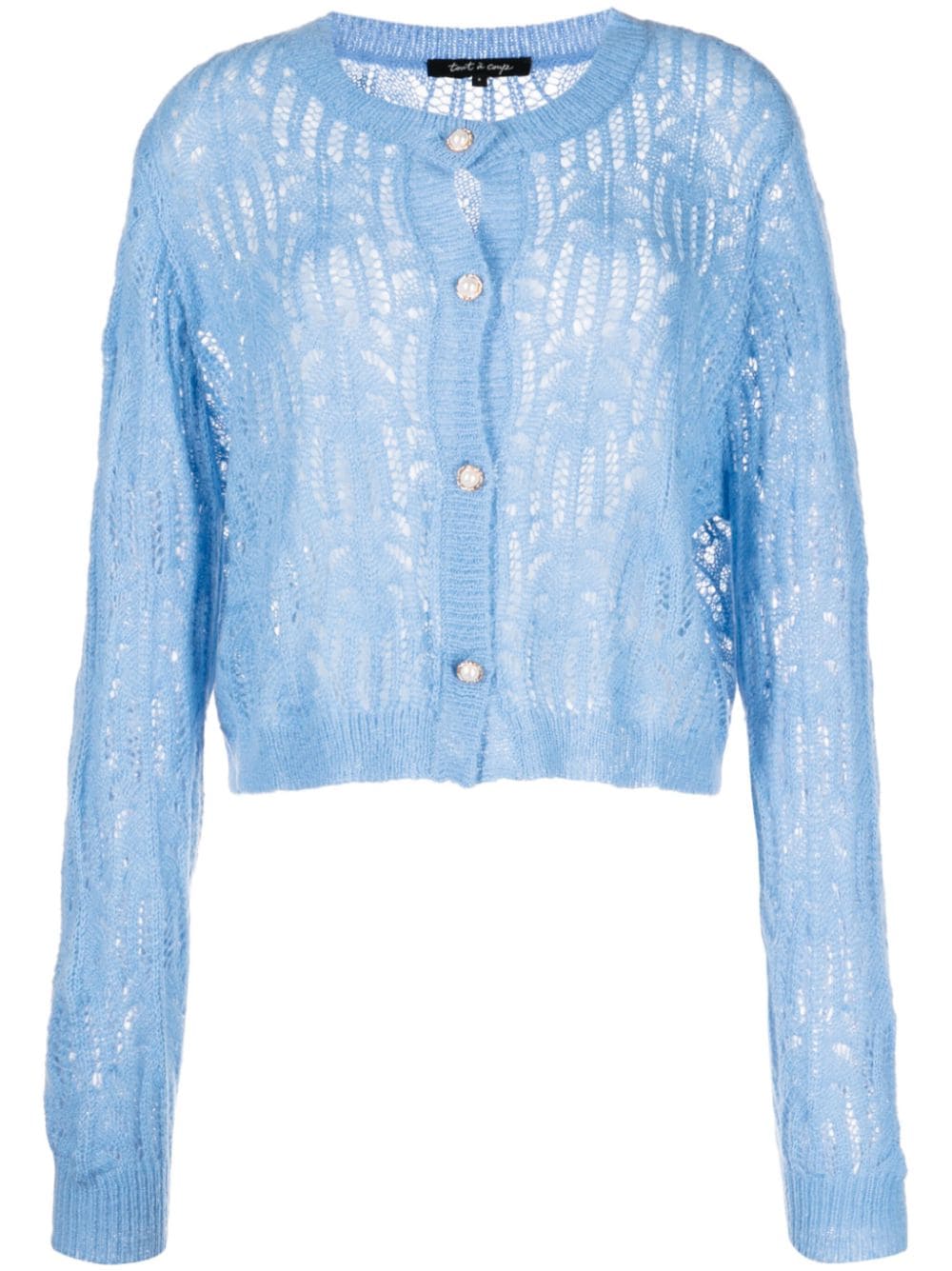 tout a coup Cardigan aus Häkelstrick - Blau von tout a coup