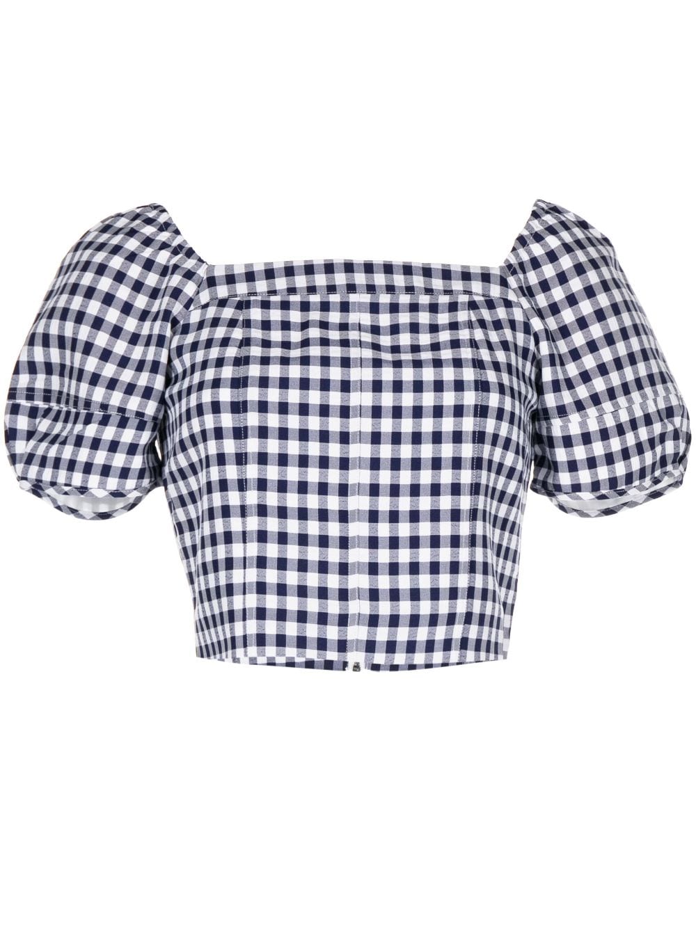 tout a coup Kariertes Cropped-Top - Blau von tout a coup