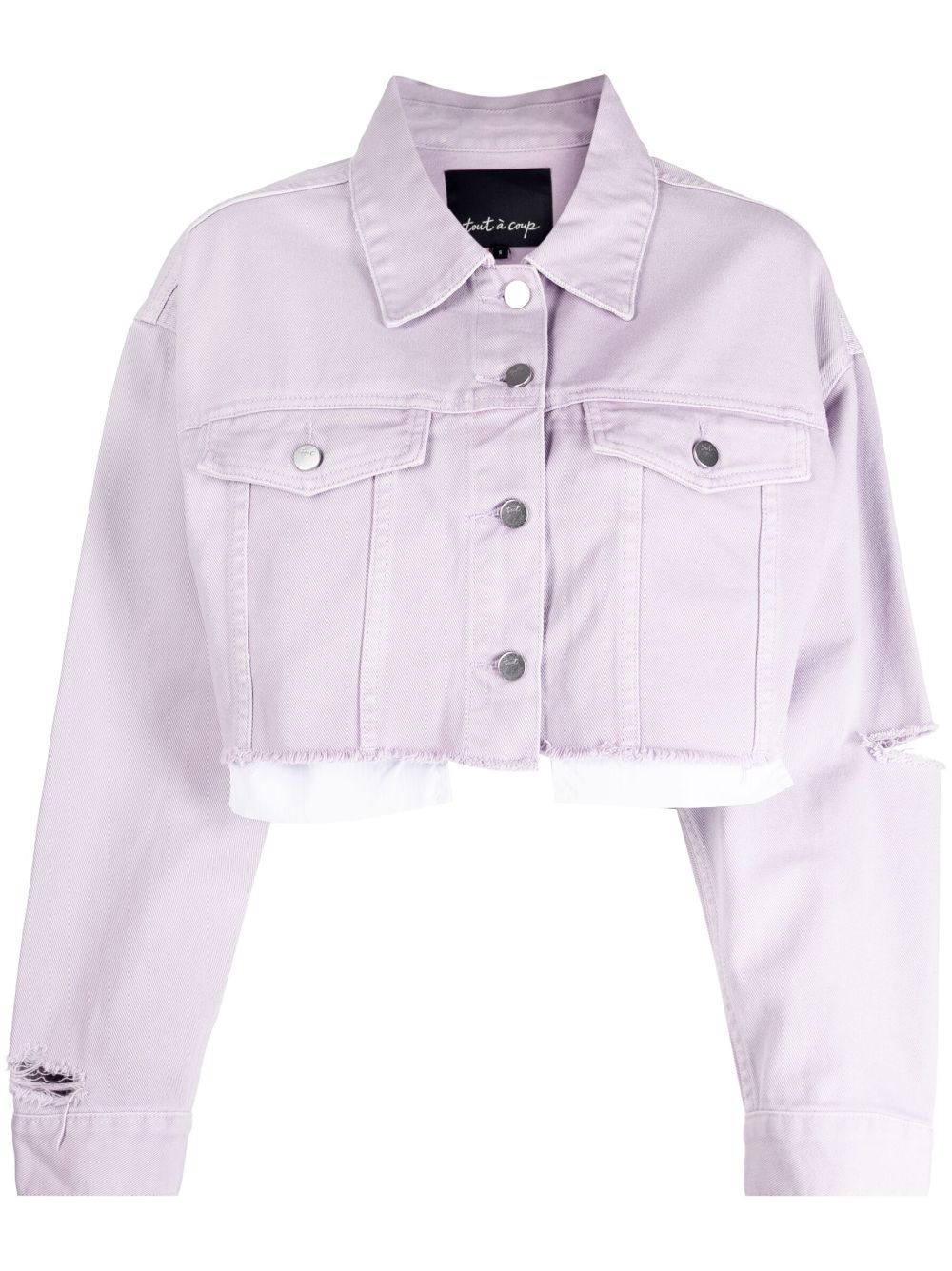 tout a coup Klassische Cropped-Jeansjacke - Violett von tout a coup