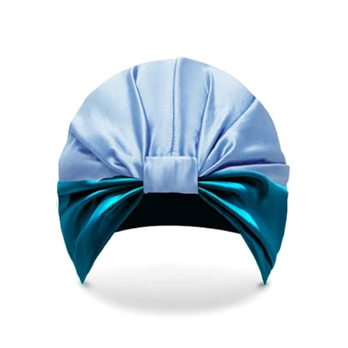 townssilk 100% Maulbeerseide Frauen Nachtmütze, 16Momme Schlafmütze Seide Duschhaube Gut für das Haar, schützt das Haar, Seide Nachtmütze,Beliebte,icebluePeacockblue townssilk 100% Maulbeerseide Frauen Nachtmütze, 16Momme Schlafmütze Seide Duschhaube Gut für das Haar, schützt das Haar, Seide Nachtmütze,Beliebte,icebluePeacockblue von townssilk
