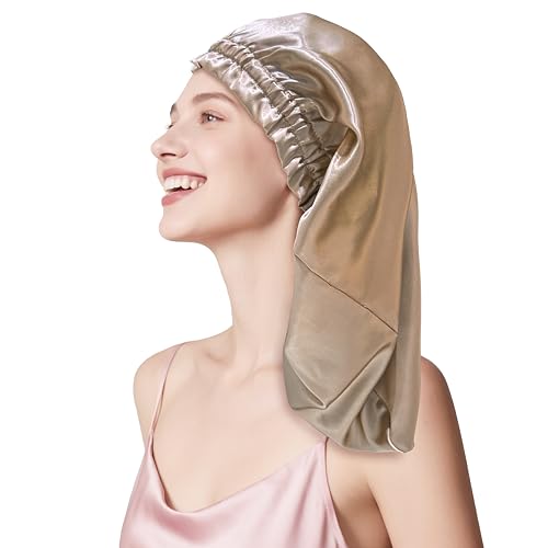 townssilk Seidenhaube zum Schlafen, 100% 22 Momme Maulbeerseide, für Damen, luxuriös, atmungsaktiv, sitzt sicher über Nacht & druckfrei, ideal für lange & lockige Haare – Caramel 58cm townssilk Seidenhaube zum Schlafen, 100% 22 Momme Maulbeerseide, für Damen, luxuriös, atmungsaktiv, sitzt sicher über Nacht & druckfrei, ideal für lange & lockige Haare – Caramel 58cm von townssilk