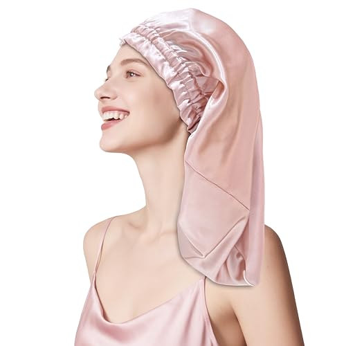 townssilk Seidenhaube zum Schlafen, 100% 22 Momme Maulbeerseide, für Damen, luxuriös, atmungsaktiv, sitzt sicher über Nacht & druckfrei, ideal für lange & lockige Haare – DustyPink 58cm townssilk Seidenhaube zum Schlafen, 100% 22 Momme Maulbeerseide, für Damen, luxuriös, atmungsaktiv, sitzt sicher über Nacht & druckfrei, ideal für lange & lockige Haare – DustyPink 58cm von townssilk