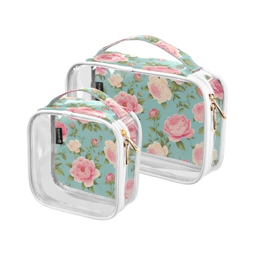 2 transparente dekorative Herren-Kulturbeutel, TSA-genehmigt, Frühlingspfirsich-frische Blumen, multifunktional, transparent, Make-up-Tasche, Flughafen, Fluggesellschaften, Maquillaje 2 transparente dekorative Herren-Kulturbeutel, TSA-genehmigt, Frühlingspfirsich-frische Blumen, multifunktional, transparent, Make-up-Tasche, Flughafen, Fluggesellschaften, Maquillaje von tplaotee