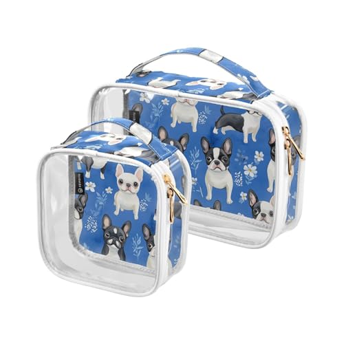 2 transparente dekorative Reise-Kulturbeutel, TSA-genehmigt, Cartoon, Boston Terrierdogs, königsblau, wiederverwendbar, große Kosmetiktaschen für Frauen, Reisen, unverzichtbar, Bolsa de almacenamiento 2 transparente dekorative Reise-Kulturbeutel, TSA-genehmigt, Cartoon, Boston Terrierdogs, königsblau, wiederverwendbar, große Kosmetiktaschen für Frauen, Reisen, unverzichtbar, Bolsa de almacenamiento von tplaotee